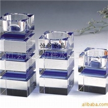 供应方体水晶烛台水晶工艺品水晶玻璃烛台