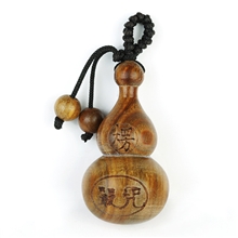 吉善缘天然绿檀葫芦楞严咒挂件辟邪化煞小号木葫芦钥匙扣