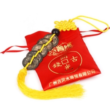 吉善缘五帝钱六帝钱铜钱挂件招财镇宅化煞中国结挂饰