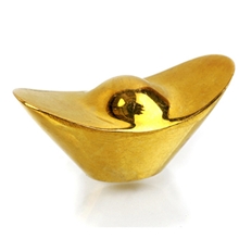 吉善缘纯铜实心金元宝小长形摆件招财镇宅家居工艺品摆设精选