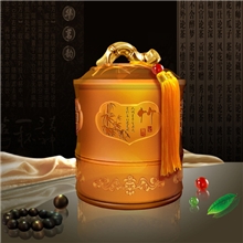 会议纪念礼品定制琉璃茶叶罐装饰摆件竹报平安茶叶罐