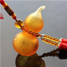 汽车挂饰福禄平安符古法琉璃葫芦汽车内饰挂件可装香水保平安