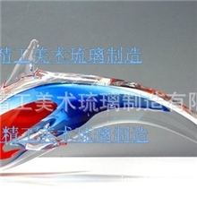 海豚鱼高档琉璃工艺品动物海豚摆件/