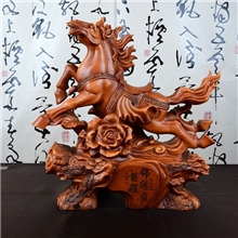 49公分锦绣前程马摆件高档树脂仿实木工艺家居饰品摆设商务礼品