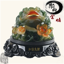 和谐生财三脚金蟾纳财树脂工艺品摆件百财招财家居装饰品礼品