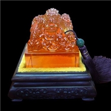 琉璃国礼高档礼品商务礼品琉璃印章开光作品龙腾四海