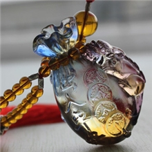 【支持混批】春秋琉璃脱蜡精铸工艺代代有钱钱袋琉璃车挂件