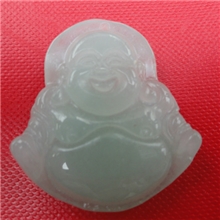 玉石礼品加工定制天然玉石豆色大肚佛玉佛吊坠厂家供货