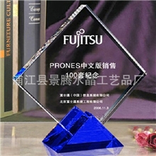精选水晶奖牌授权奖牌制作水晶奖杯浦江水晶厂家批发免费刻字