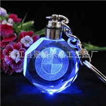 低价水晶钥匙扣批发3d内雕钥匙扣免费雕刻logo展会促销小礼品