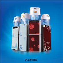 供应丝印彩晶玻璃/家电钢化彩晶玻璃，饮水机彩晶面板