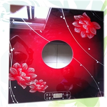 供应丝印彩晶玻璃/家电钢化彩晶玻璃/火炉餐桌丝印玻璃面板