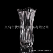 【优讯】批发现代时尚：透明水晶玻璃花瓶/花插/工艺装饰器皿