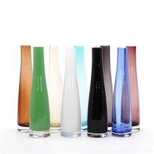 【优讯】供应10色彩色玻璃花瓶单只玫瑰花玻璃花瓶/水培玻璃花器