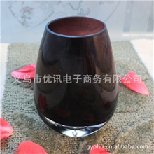 【优讯】紫色玻璃花瓶、宜家风格彩色玻璃花瓶/工艺品装饰摆件