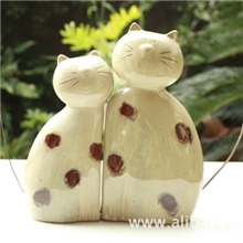 厂家直销陶瓷窑变猫工艺品摆设5641