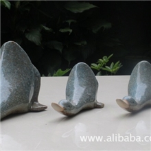 厂家直销供应园艺摆设陶瓷窑变釉套3吸水鸭子园艺摆设4022