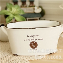 厂家直销zakka杂货陶瓷复古盆栽花盆zakka杂货6346