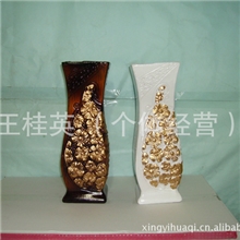 陶瓷花瓶娟花盆干花泥水晶石仿真水果壁挂铁艺花架