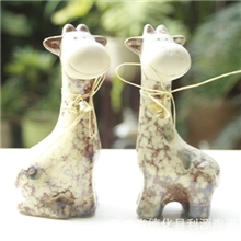 陶瓷窑变釉对鹿工艺品摆件家居花园装饰小鹿工艺品5551