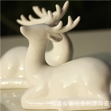 长期供应陶瓷小鹿工艺品家居摆设小鹿摆件5878
