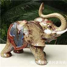 长期供应陶瓷工艺品高温窑变釉大象装饰摆设田园风格花园摆件5776