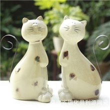 陶瓷窑变小猫工艺品家居对猫摆设5548