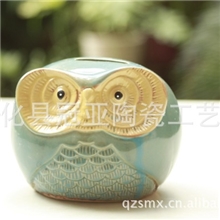 供应陶瓷猫头鹰储蓄罐工艺品摆设5659