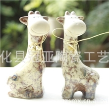 陶瓷窑变釉工艺品小鹿摆件家居花园装饰品5551