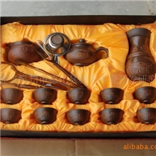 批发紫砂茶具手工浮雕紫砂茶具仿古紫砂茶具茶壶17头紫砂茶具