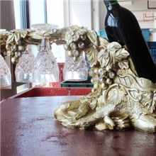 树脂摆件创意葡萄红酒摆件送四个水晶杯|欧式时尚树脂工艺品