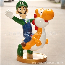 厂家订做供应树脂工艺品游戏电玩马里奥骑马卡通公仔来样订做