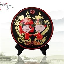 永康炭雕工艺品婚庆碳雕礼品喜结良缘新人结婚礼品批发