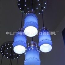 新款LED蓝光4头餐吊灯,现代餐吊灯蓝光节能灯灯原百壹灯饰