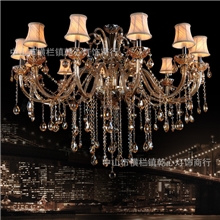 琥珀色玻璃吊灯欧式水晶灯奢华酒店工程大厅大堂灯具5002-12