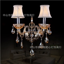 琥珀色双头玻璃壁灯欧式水晶灯洒店客房过道灯5002-2