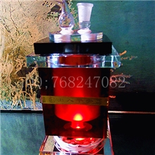 红方水晶水烟壶消音器带彩灯厂家直销