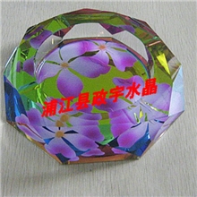 【厂家供应】水晶烟缸\彩印水晶烟缸\水晶烟缸酒店用品