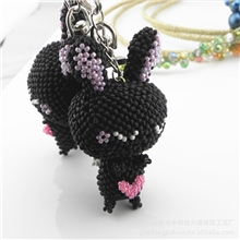 2013最潮日韩挂件批发手工编织大头娃娃创意饰品love兔黑色