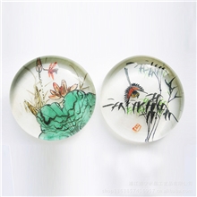 炫彩水晶扁半球圆/正圆水晶球透明玻璃水晶半球-水晶玻璃半球