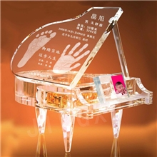 供应优质水晶影像个性摆件影像白胚水晶钢琴专业批发销售