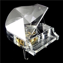 透明水晶钢琴音乐盒八音盒/送男女朋友生日礼品