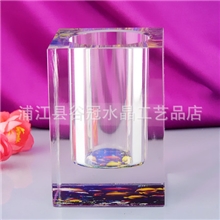 厂家专业定制水晶笔筒高档笔筒办公商务礼品同学会纪念品