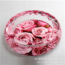 浦江厂家独家定制3d立体花水晶烟灰缸/精致切面烟灰缸水晶订购中