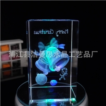 厂家供应水晶内雕水晶内雕圣诞节礼品