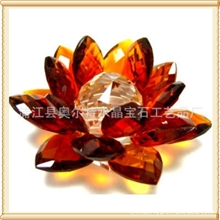 【马年促销】水晶莲花烛台莲花香水座水晶莲花座摆件佛教礼品