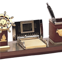 高档商务礼品办公摆件精致舵轮工艺品仿红木文具摆件