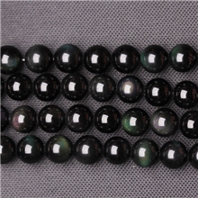 批发天然水晶天然黑曜石半成品批发穿手链圆珠散珠批发