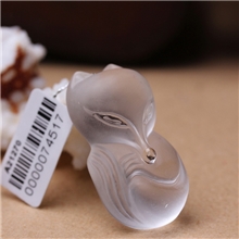 狐狸吊坠批发天然白水晶磨砂狐狸项链批发灵狐旺姻缘防小三