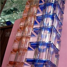 厂家直销各种颜色玻璃叠层柱玄关隔断水晶玻璃柱叠层柱